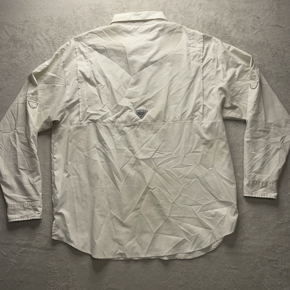 Columbia PFG Men's XL White Fishing Shirt Lot of 2 Long Sleeve Vented Outdoors - Picture 6 of 16